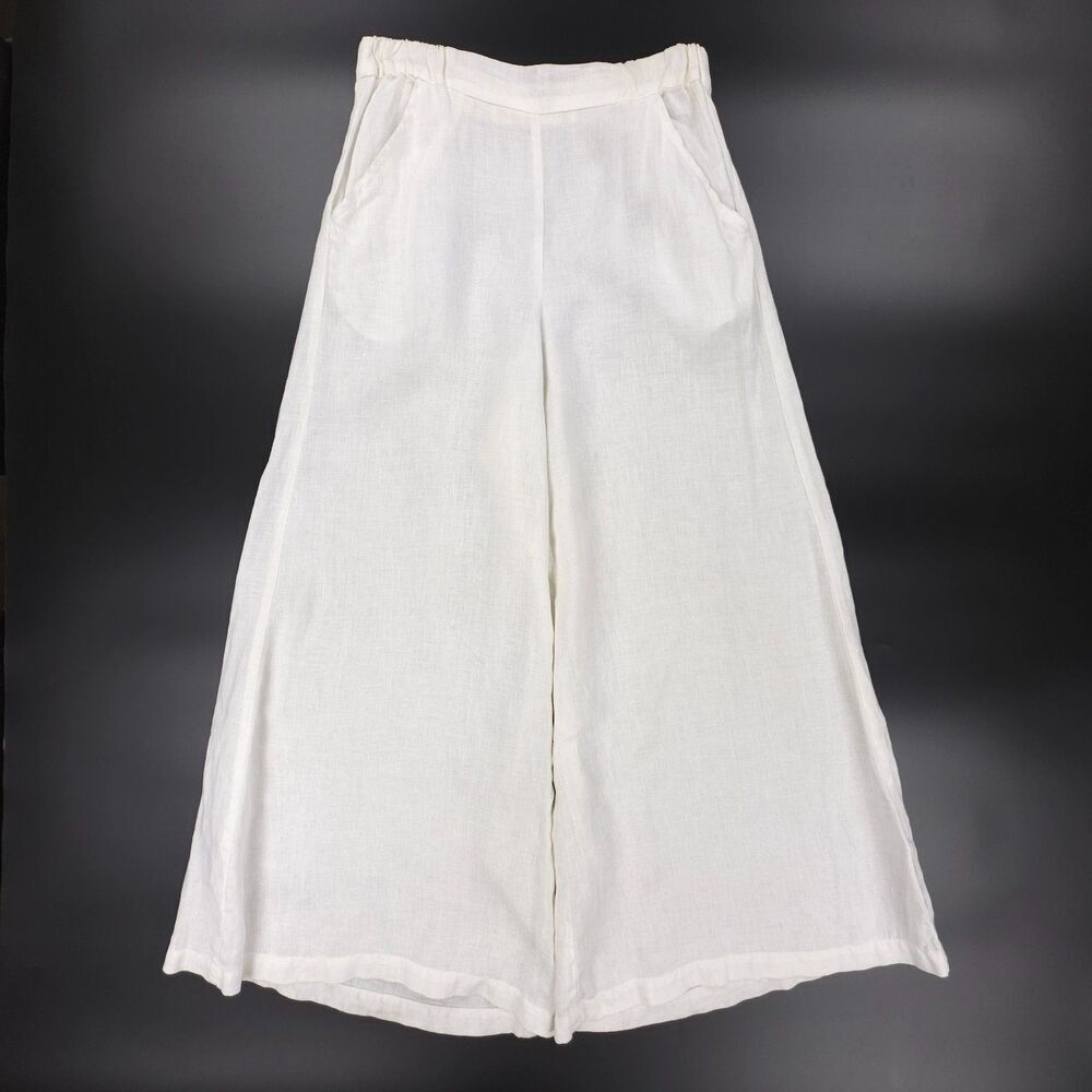 CP SHADES Linen Wendy Wide Leg Palazzo Pant Lagenlook Boho Resort Minimal VSCO - Picture 7 of 7